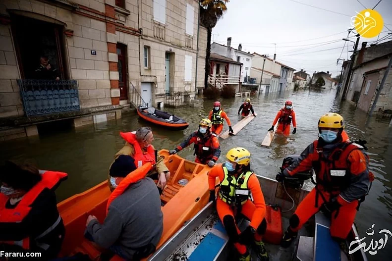 جاری شدن سیل در فرانسه + تصاویر